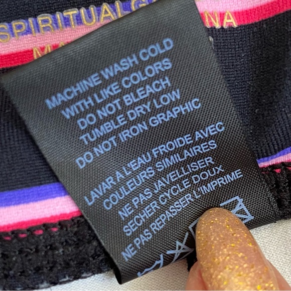 Spiritual Gangster black pink purple watermelon stripe the essential leggings - Picture 8 of 10